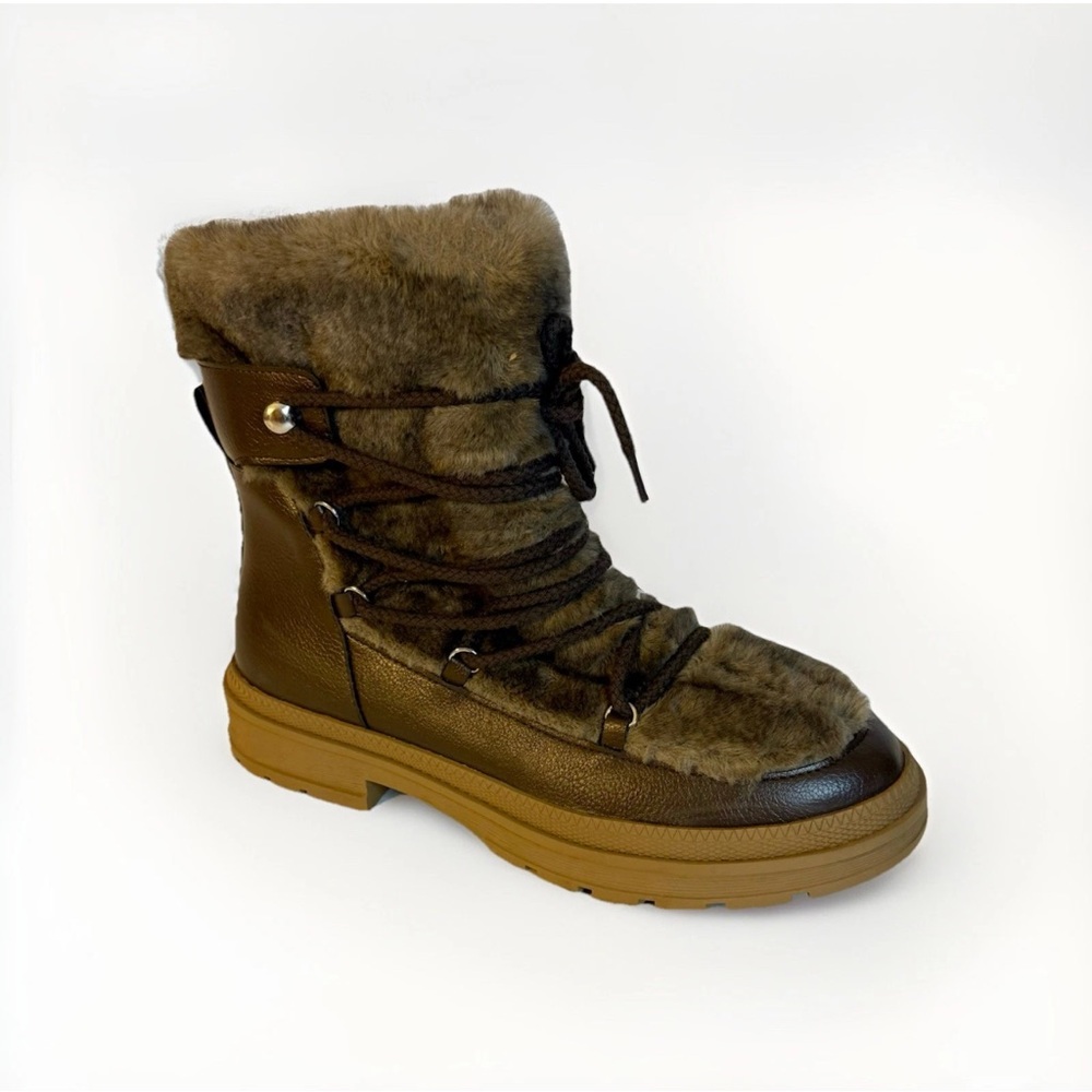 NEW Steve Madden Dione Snow Boots Womens Size 7.5M Brown Faux Fur DION02S1 Winte